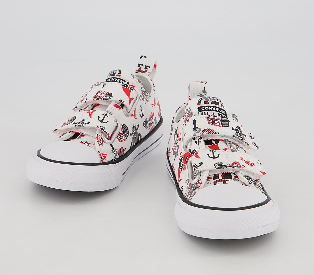 Converse All Star 2vlace Trainers Converse All Star 2vlace Trainers White University Red Black Pirates