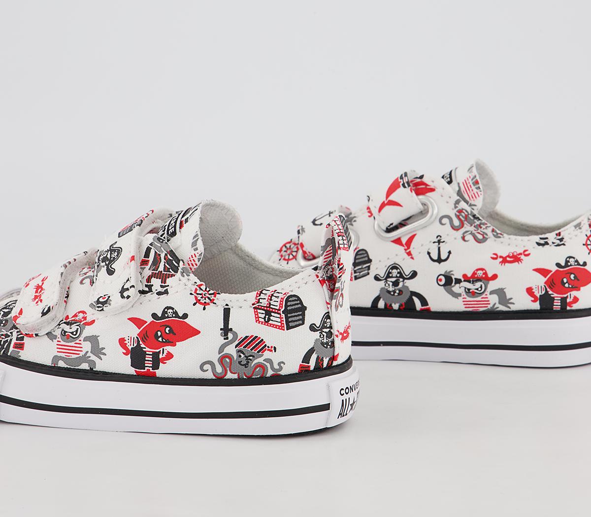 Converse All Star 2vlace Trainers Converse All Star 2vlace Trainers White University Red Black Pirates