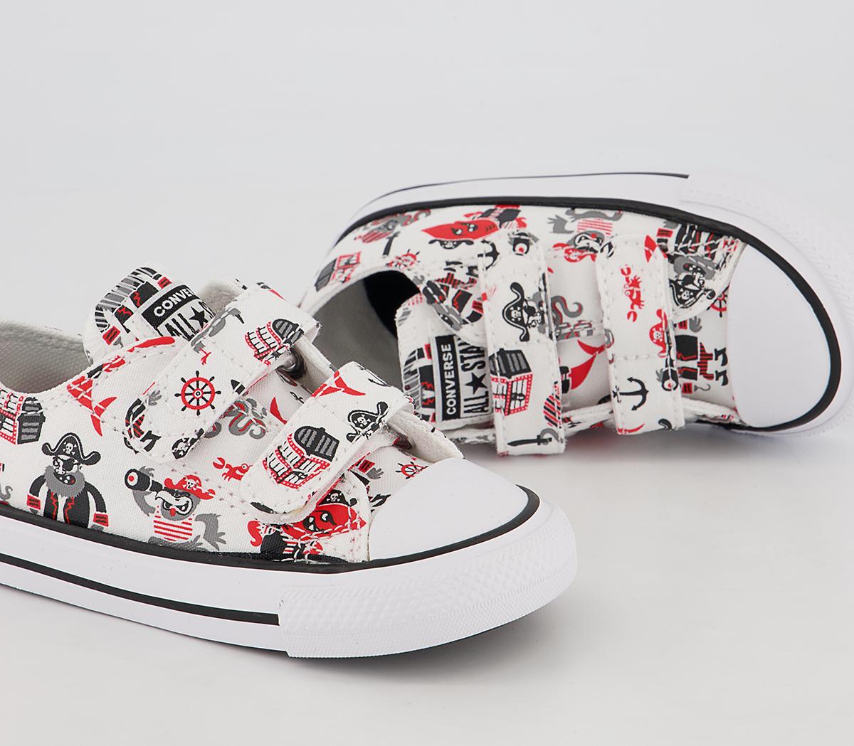 Converse All Star 2vlace Trainers Converse All Star 2vlace Trainers White University Red Black Pirates