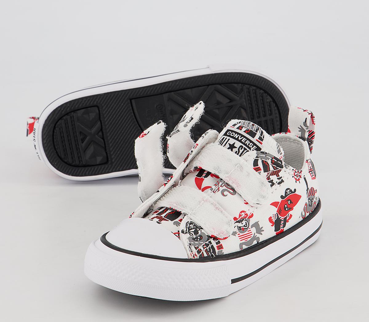 Converse All Star 2vlace Trainers Converse All Star 2vlace Trainers White University Red Black Pirates