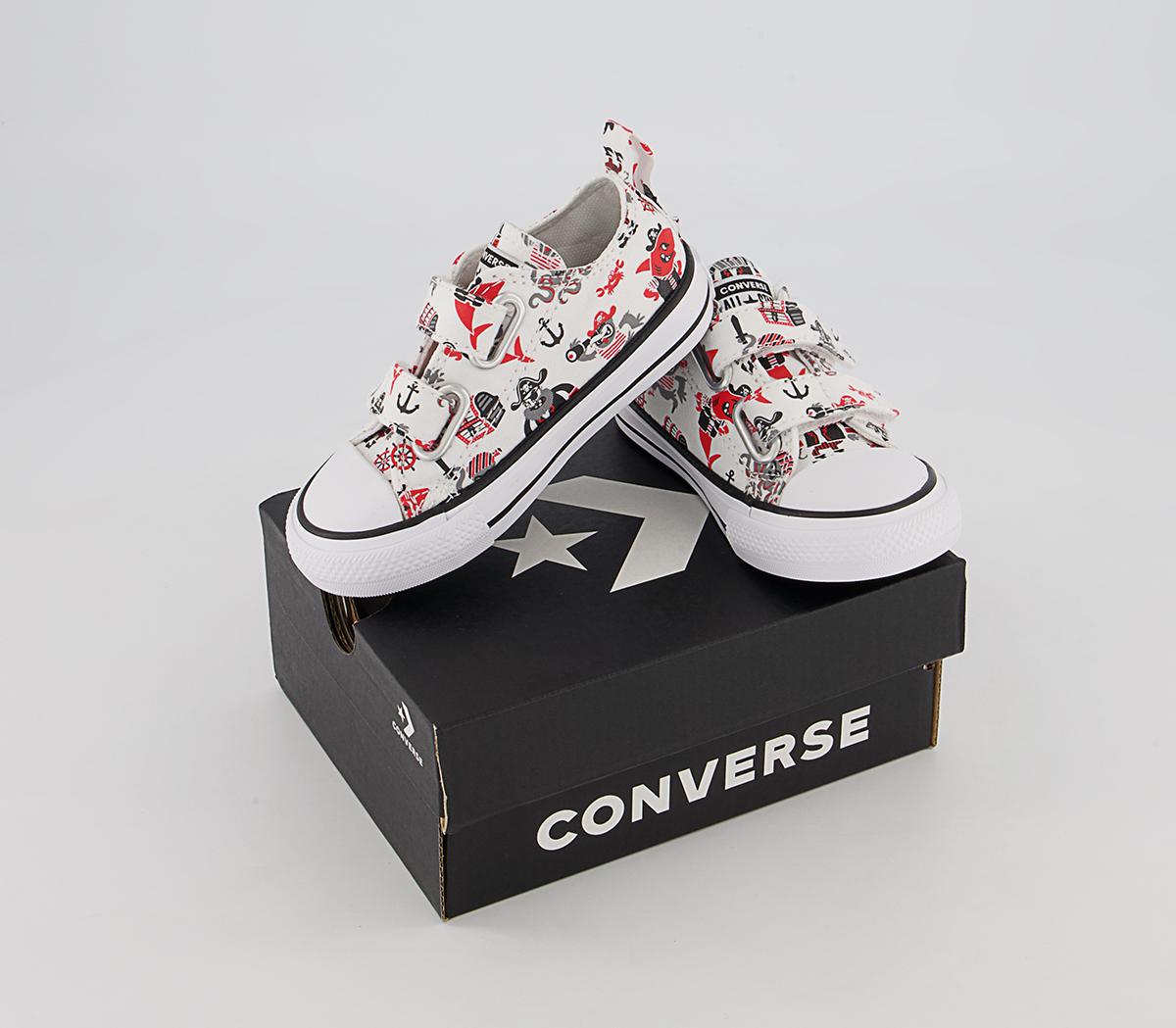 Converse All Star 2vlace Trainers Converse All Star 2vlace Trainers White University Red Black Pirates