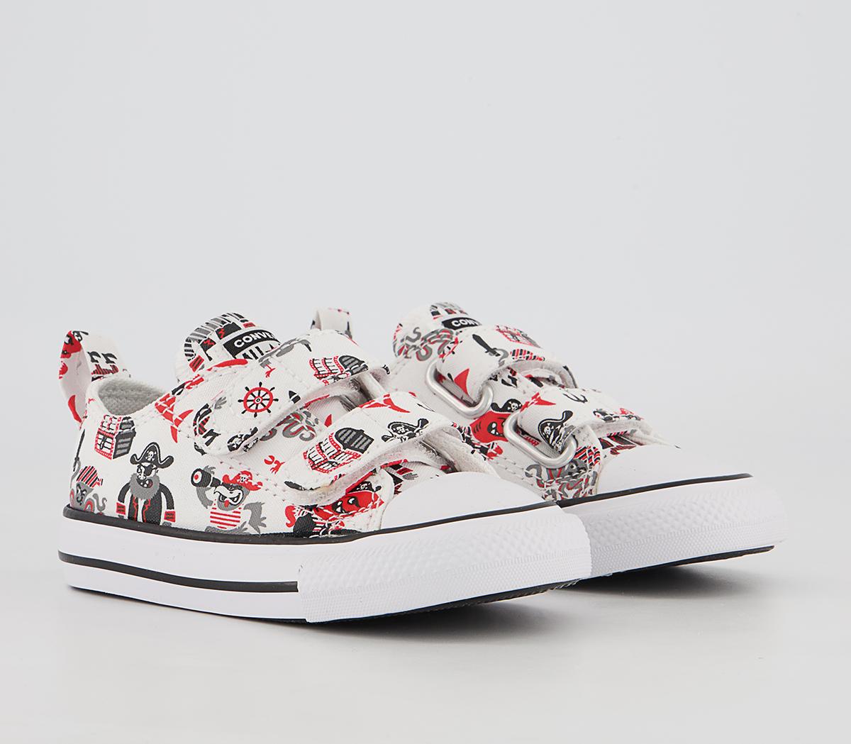 Converse All Star 2vlace Trainers Converse All Star 2vlace Trainers White University Red Black Pirates