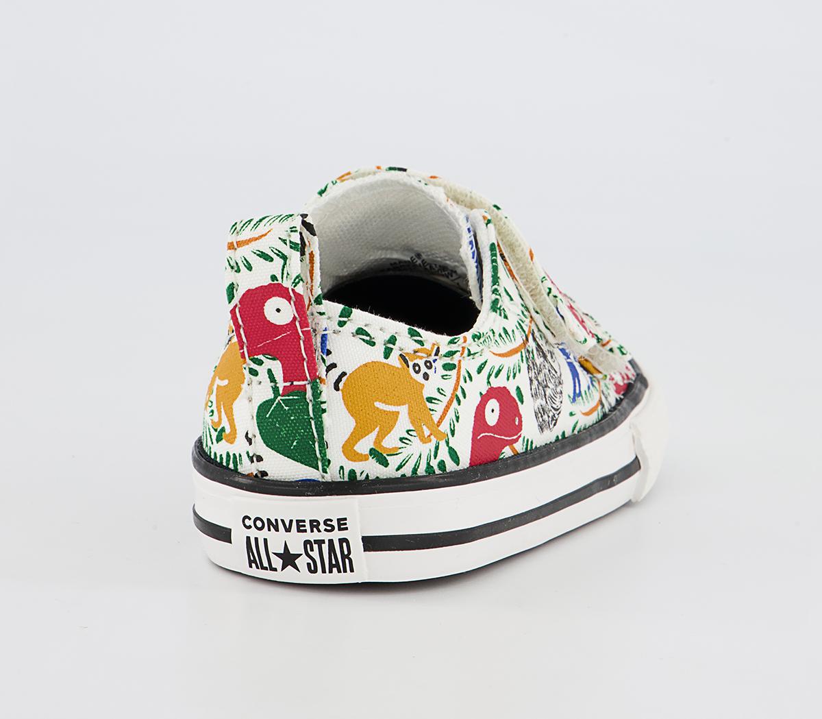 Converse All Star 2vlace Trainers Converse All Star 2vlace Trainers Vintage White Multi Animal