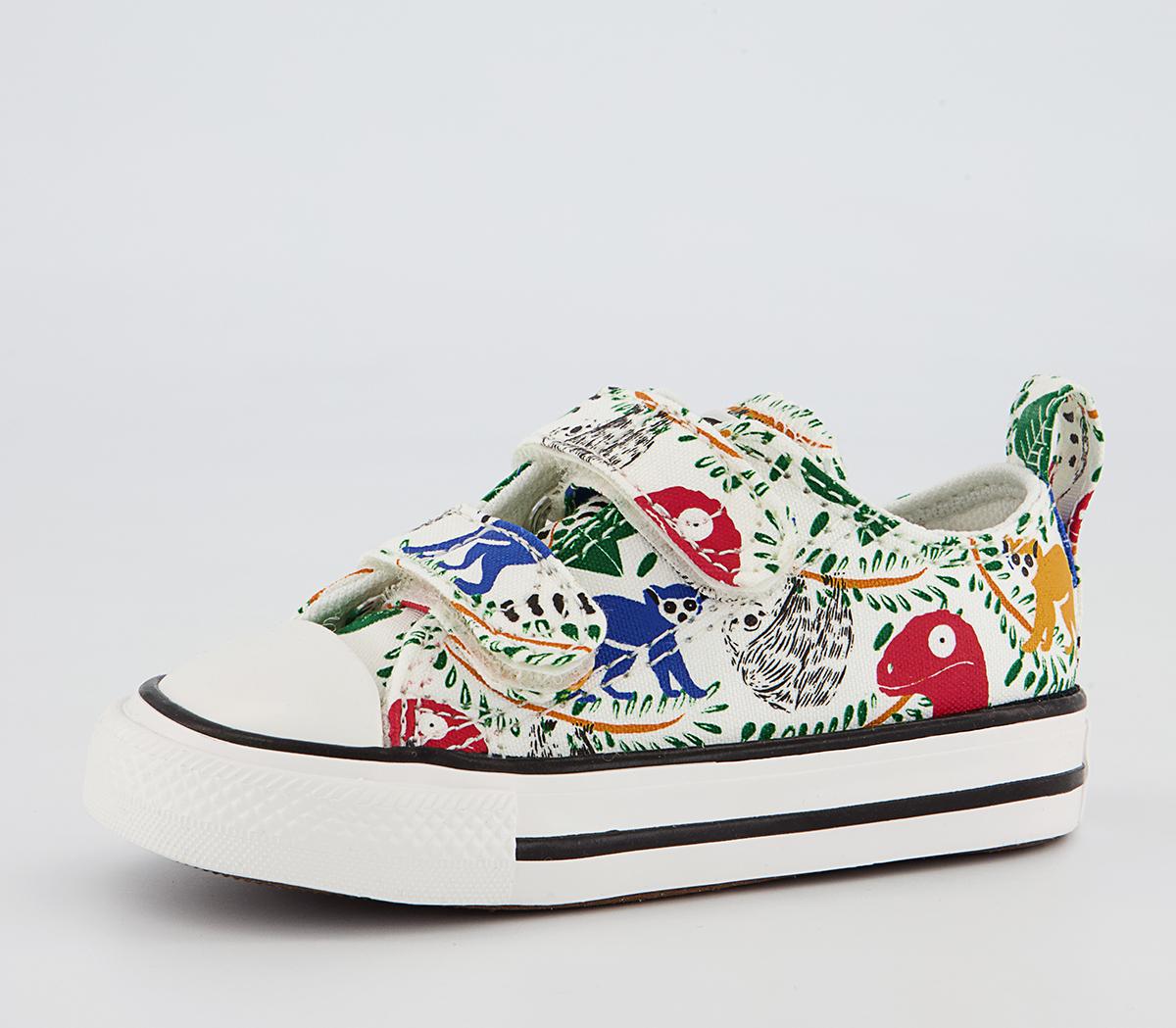 Converse All Star 2vlace Trainers Converse All Star 2vlace Trainers Vintage White Multi Animal