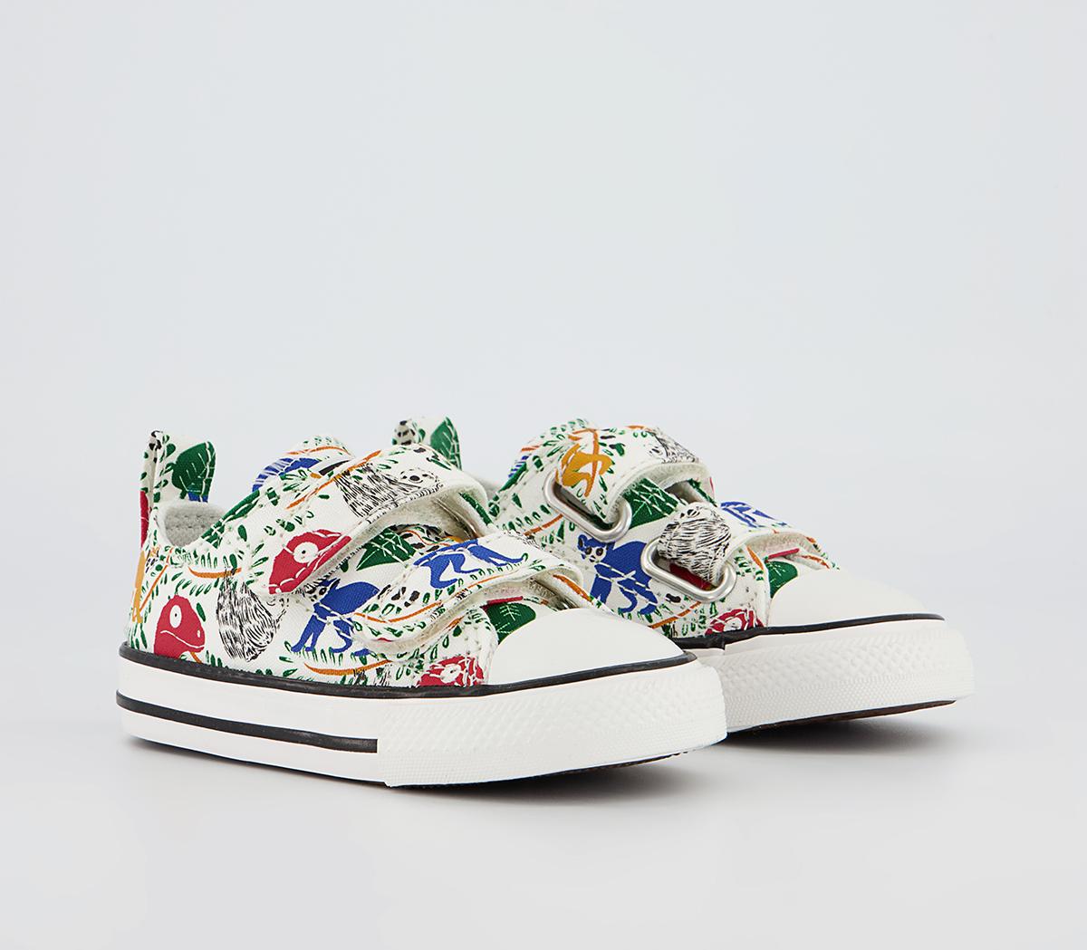 Converse All Star 2vlace Trainers Converse All Star 2vlace Trainers Vintage White Multi Animal