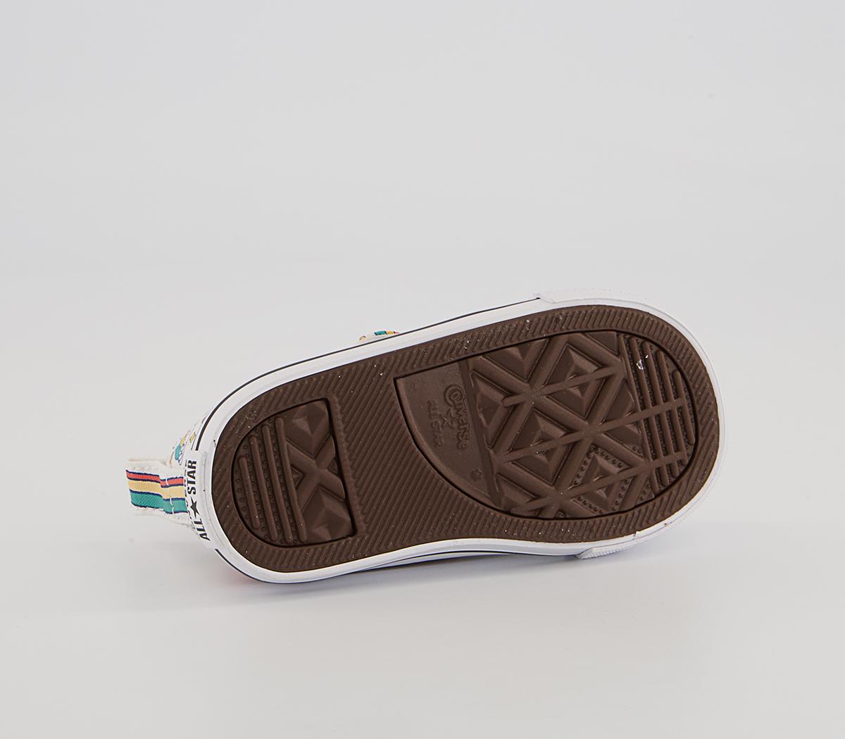 Converse All Star 2vlace Trainers Converse All Star 2vlace Trainers White Pink Teal Rainbow Castles
