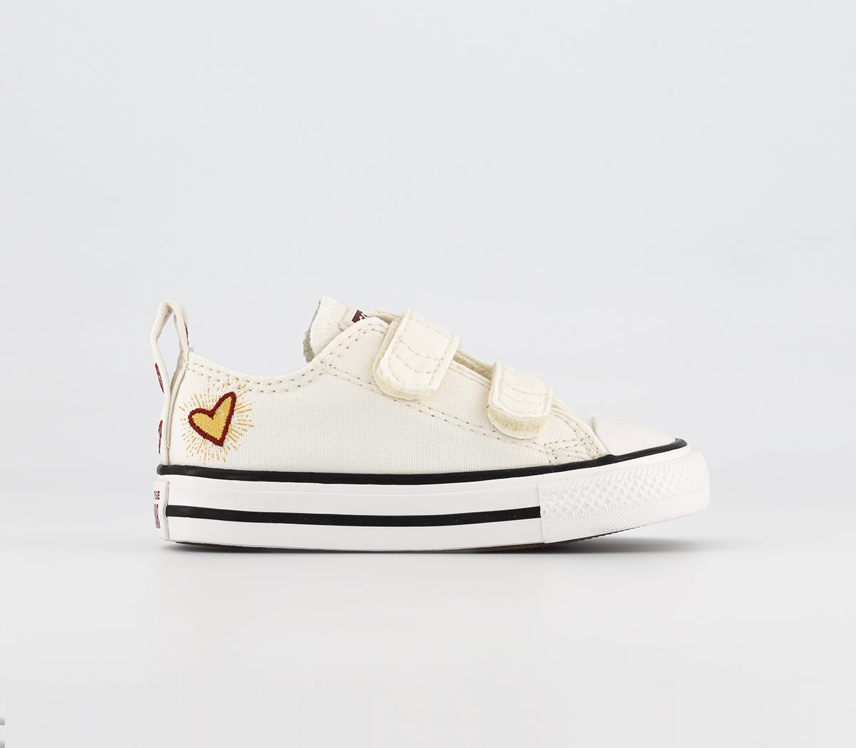 ConverseAll Star 2vlace Trainers Vintage White Hearts