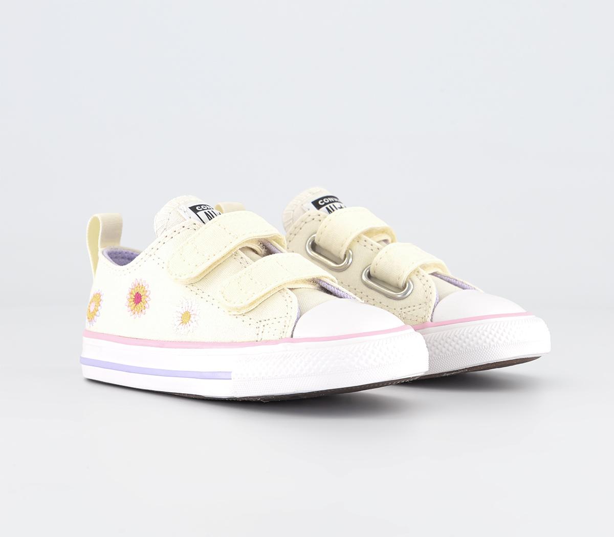 ConverseAll Star 2vlace Infant Trainers Egret Vintage White Sunrise Pink