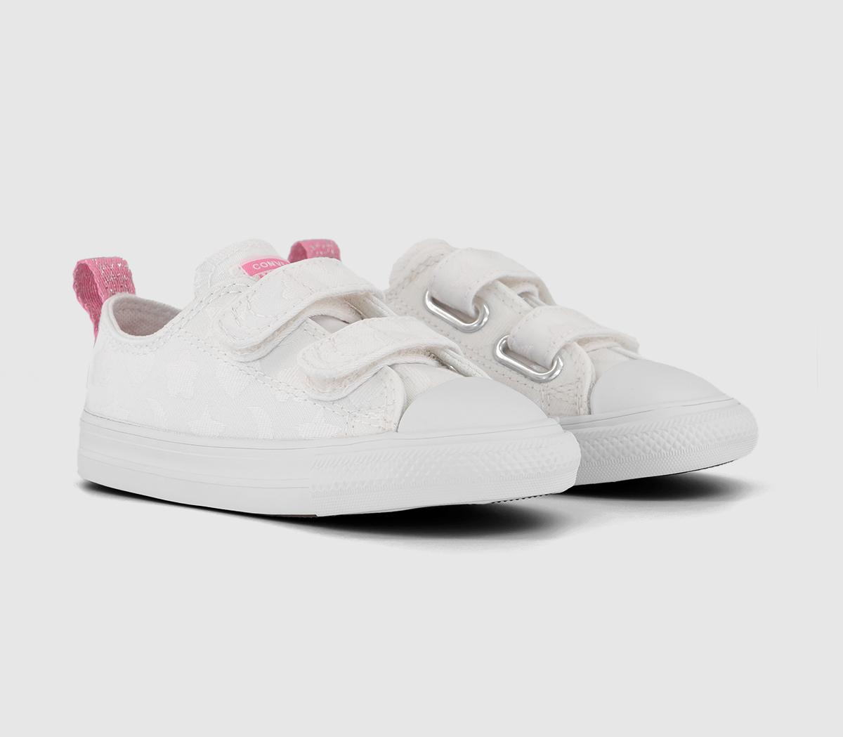 Converse Kids All Star 2vlace Trainers White Oops Pink, 8infant