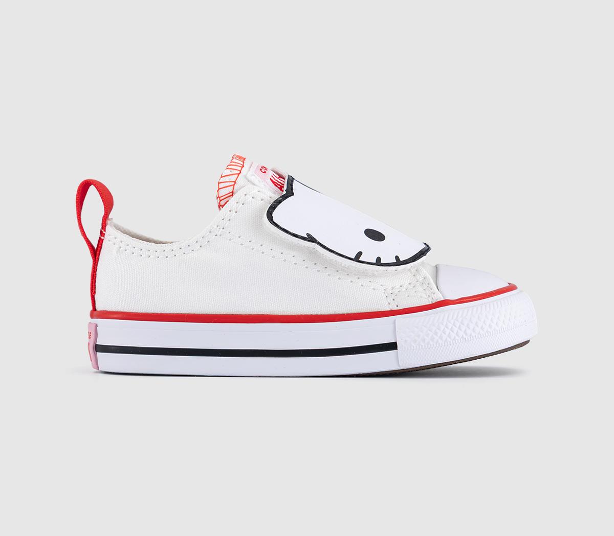 Converse Kids x Hello Kitty Infant All Star 2vlace Trainers Face White Black, 5infant