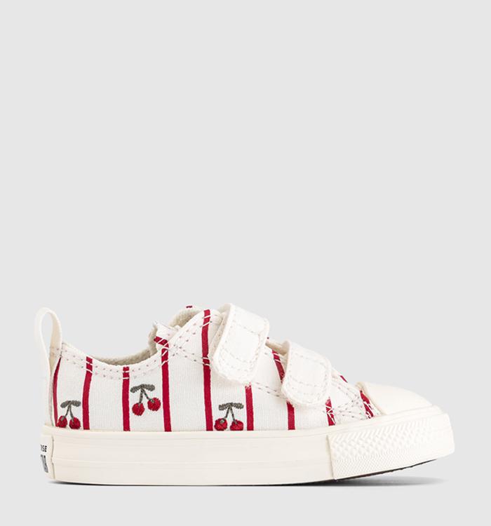Converse All Star 2vlace Trainers Vintage White Egret Cherries