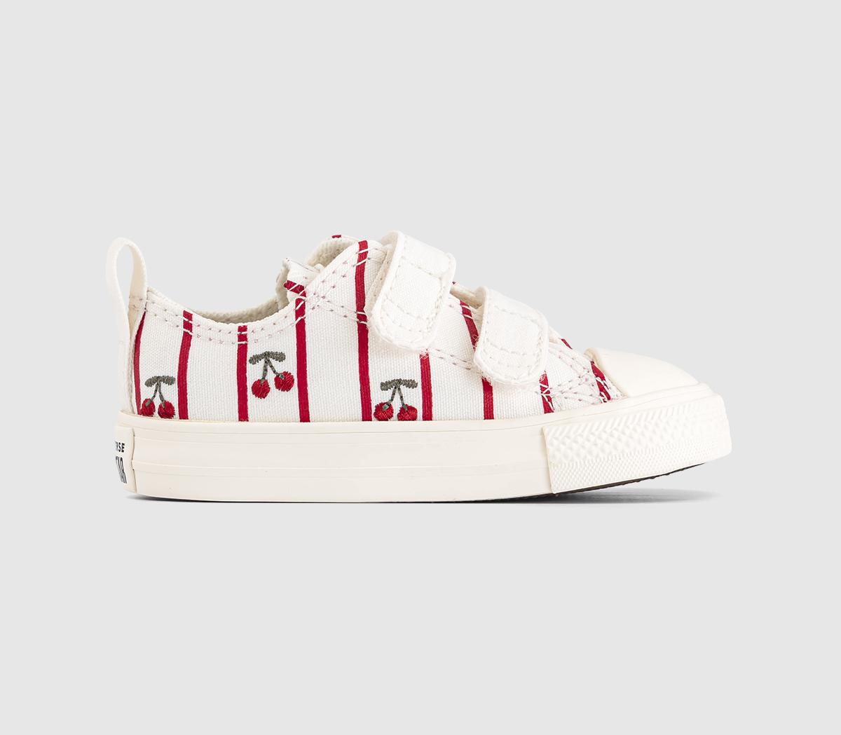 Converse All Star 2Vlace Trainers Vintage Egret Cherries White in Kids  Size 7, Office Shoes