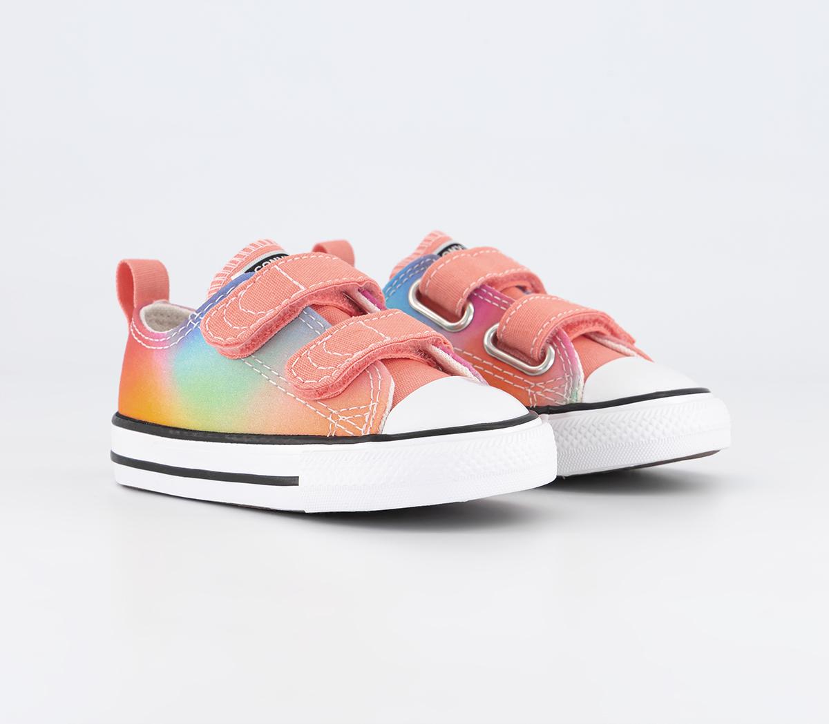 Converse Kids All Star 2vlace Trainers Lawn Flamingo Aqua Mist Astral, 10 Youth
