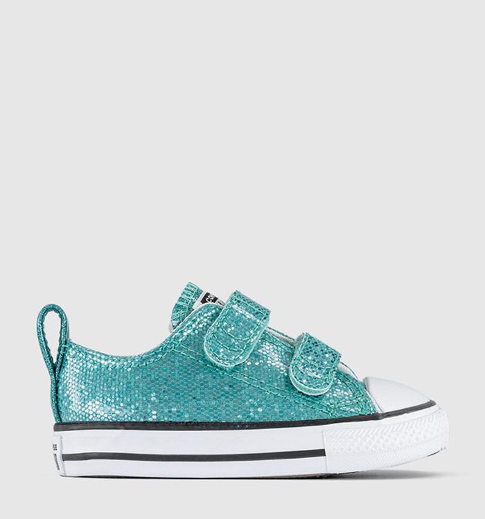 Converse All Star 2VLace Trainers Aqua Mirage White Black