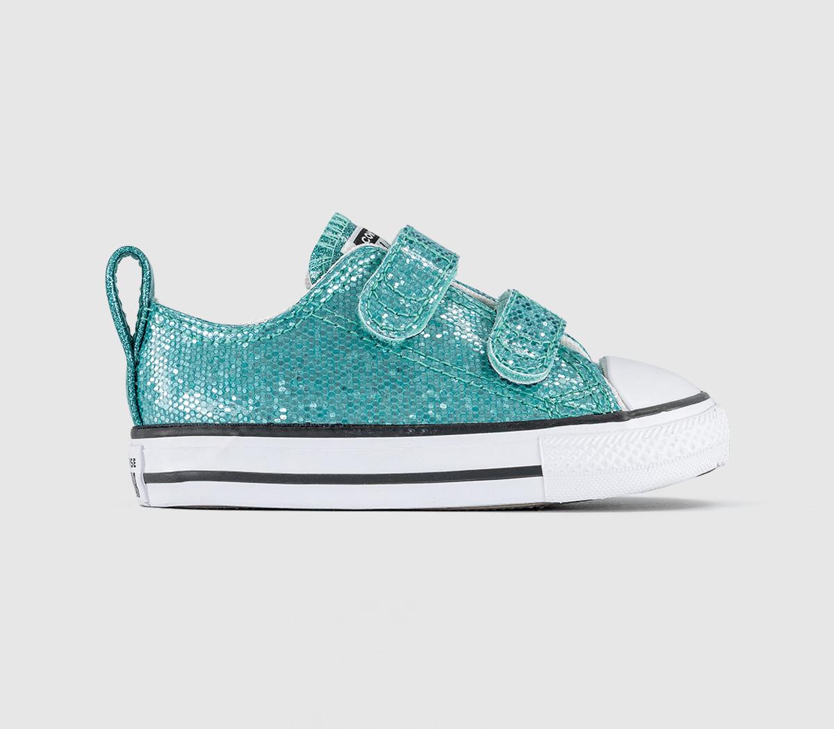 Converse All Star 2Vlace Trainers Aqua Mirage White Black  Blue in Kids  Size 9, Office Shoes
