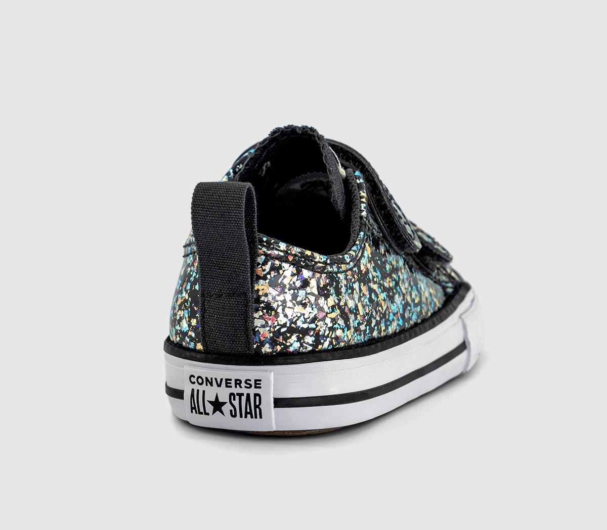 ConverseAll Star 2VLace Toddler TrainersDark Matter Glitter White Black