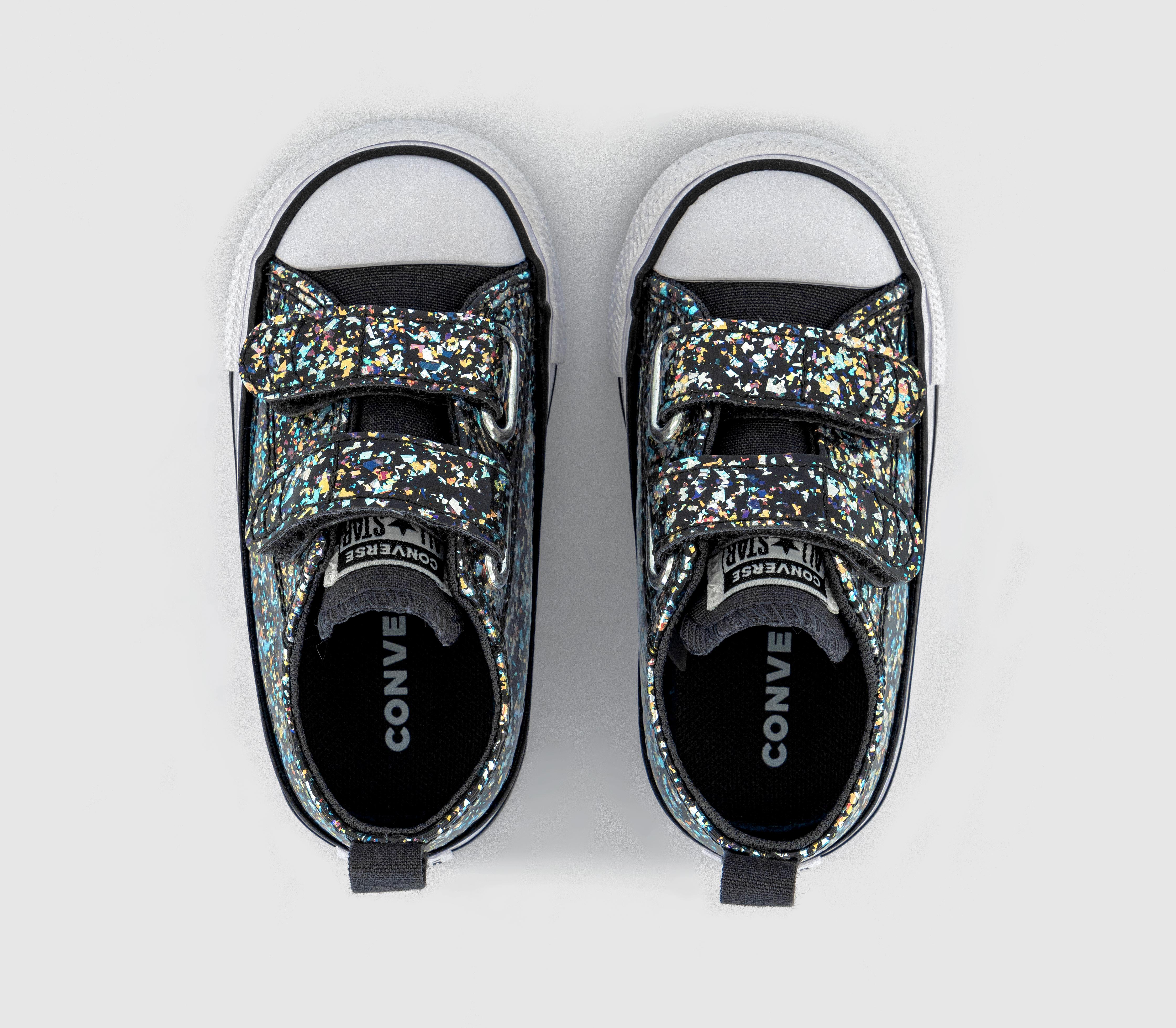 ConverseAll Star 2VLace Toddler TrainersDark Matter Glitter White Black