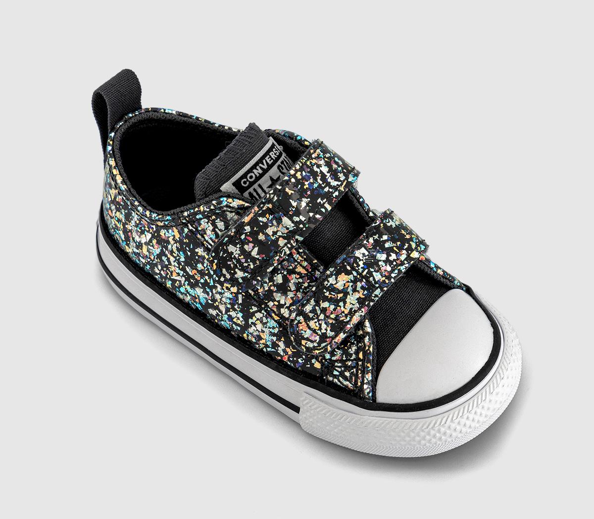 ConverseAll Star 2VLace Toddler TrainersDark Matter Glitter White Black