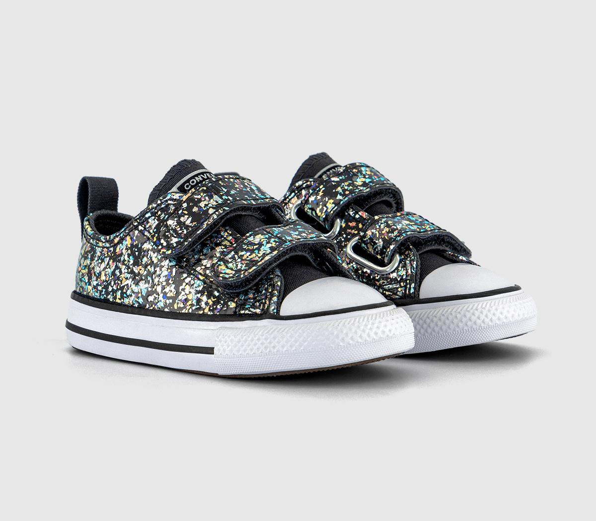 ConverseAll Star 2VLace Toddler TrainersDark Matter Glitter White Black