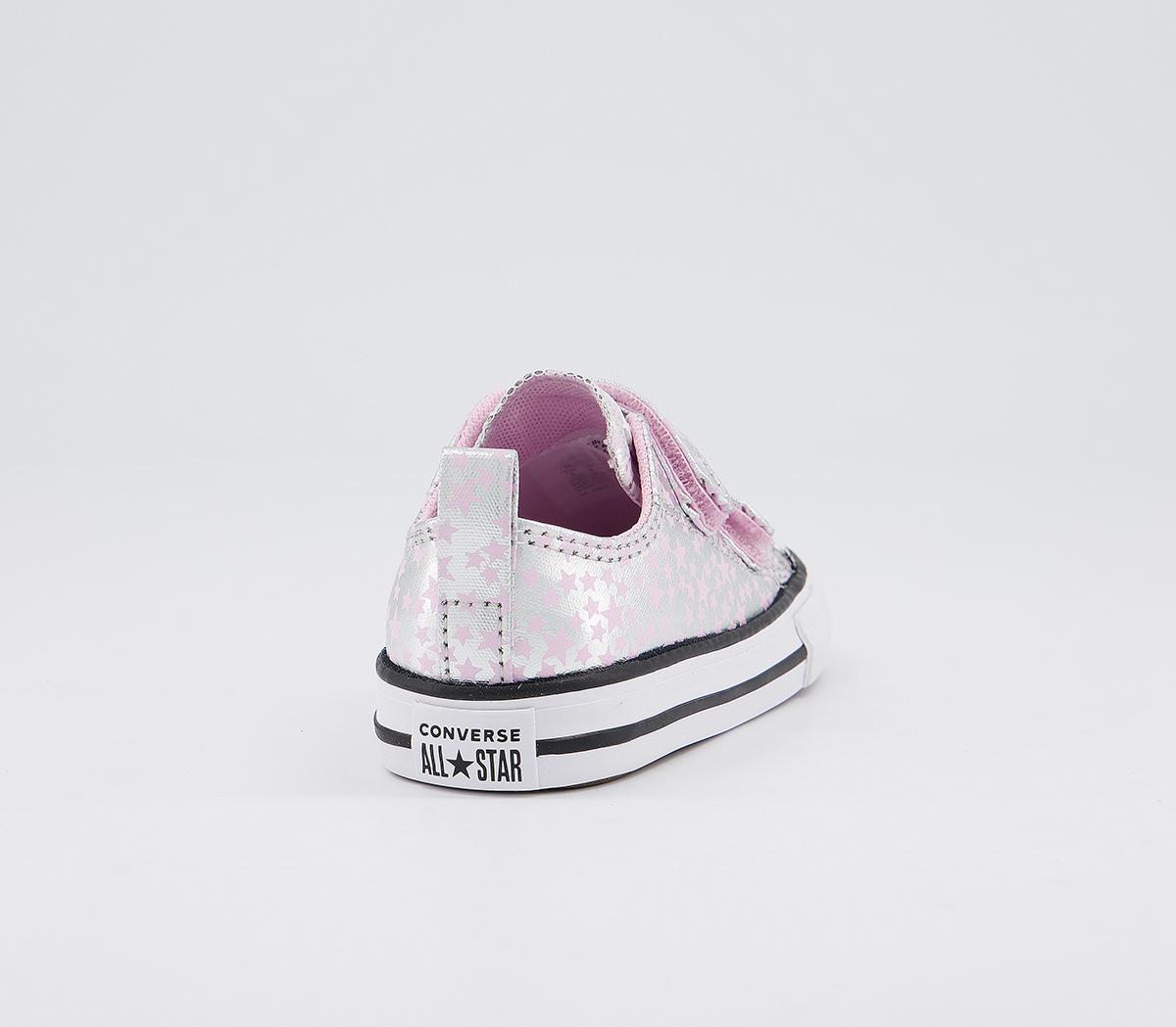 Converse All Star 2vlace Trainers Converse All Star 2vlace Trainers Metallic Pink Star