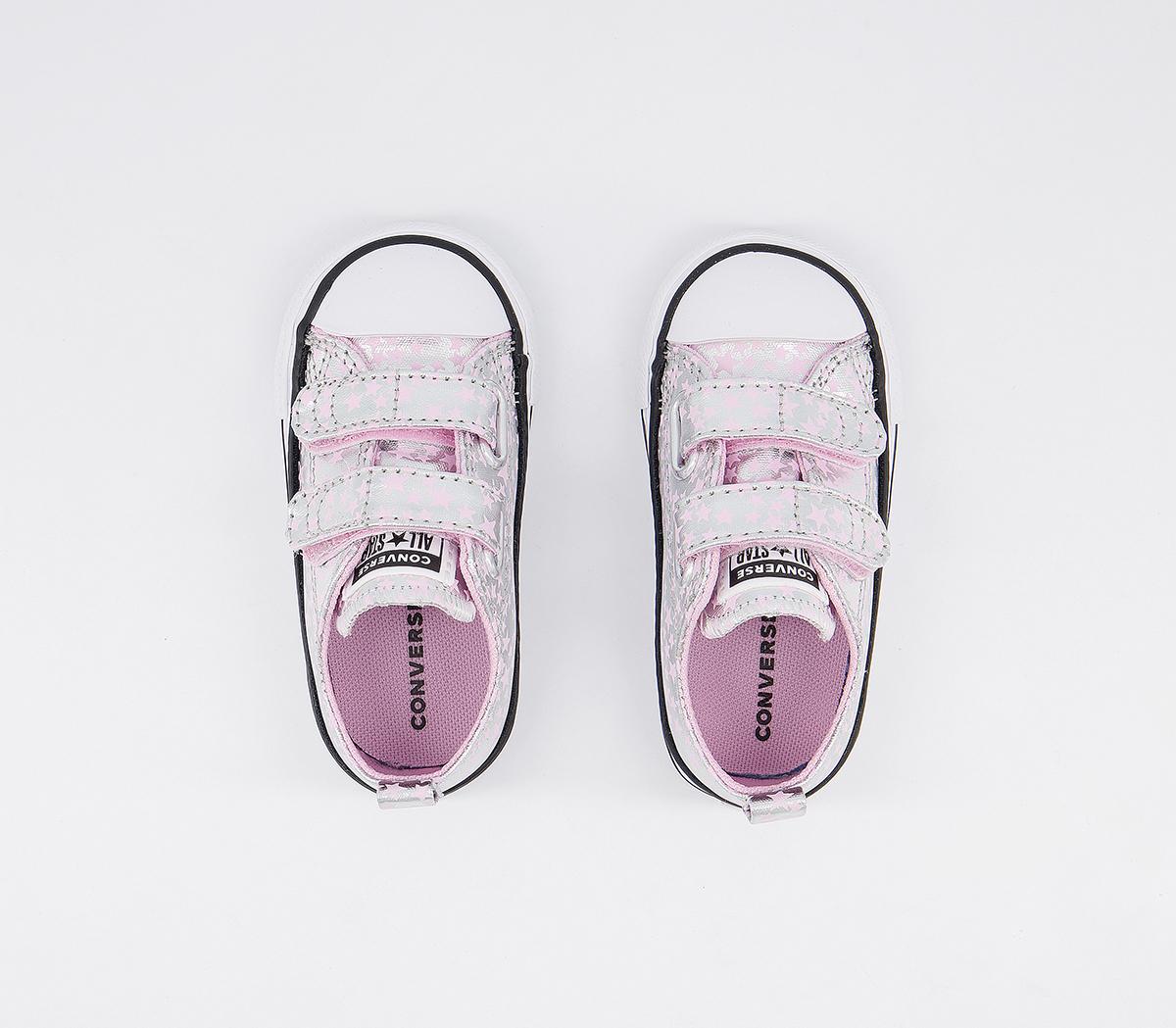 Converse All Star 2vlace Trainers Converse All Star 2vlace Trainers Metallic Pink Star