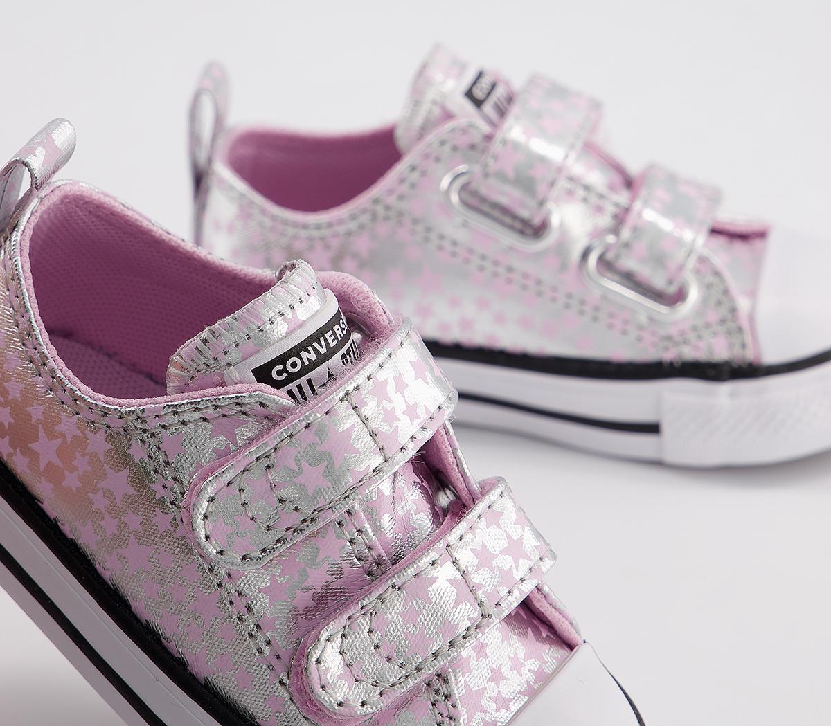 Converse All Star 2vlace Trainers Converse All Star 2vlace Trainers Metallic Pink Star