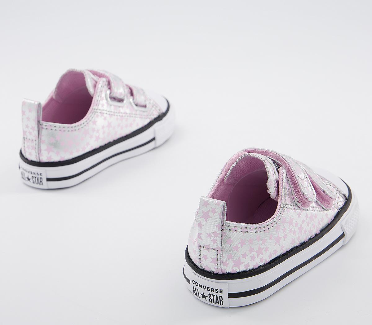 Converse All Star 2vlace Trainers Converse All Star 2vlace Trainers Metallic Pink Star