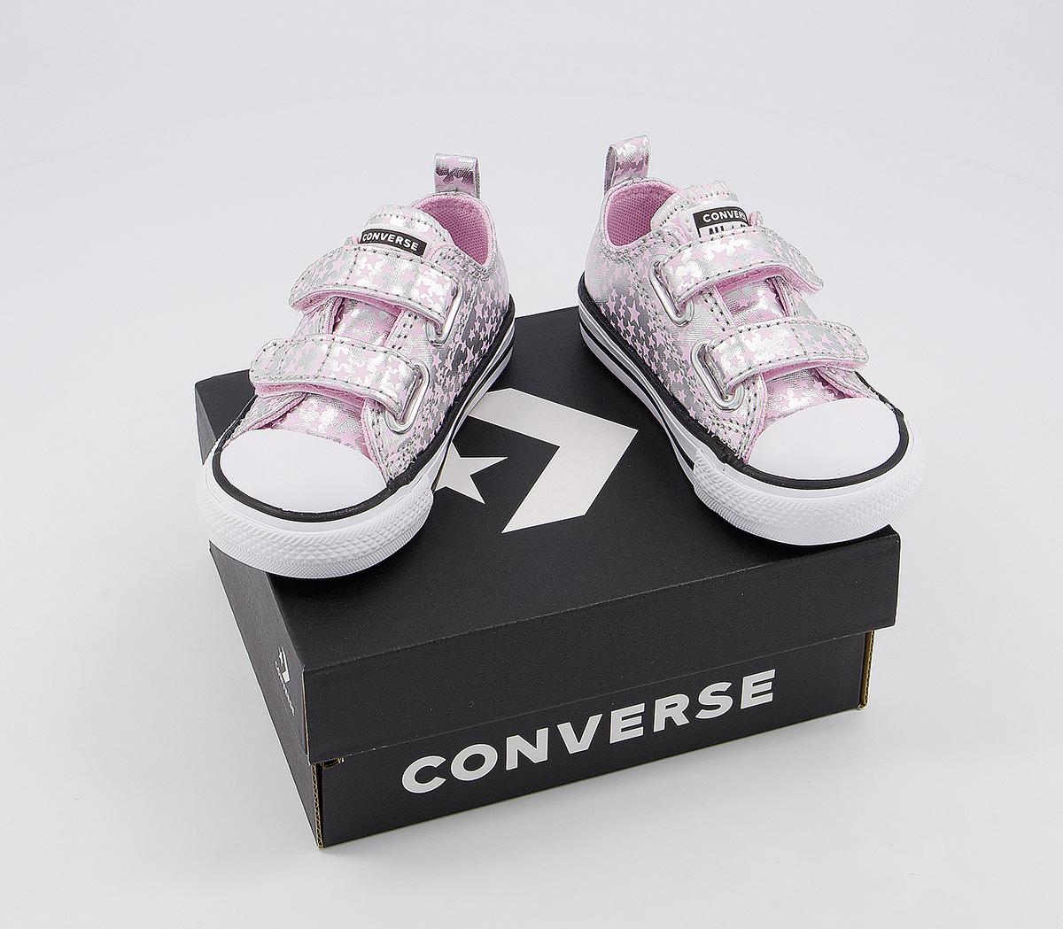Converse All Star 2vlace Trainers Converse All Star 2vlace Trainers Metallic Pink Star