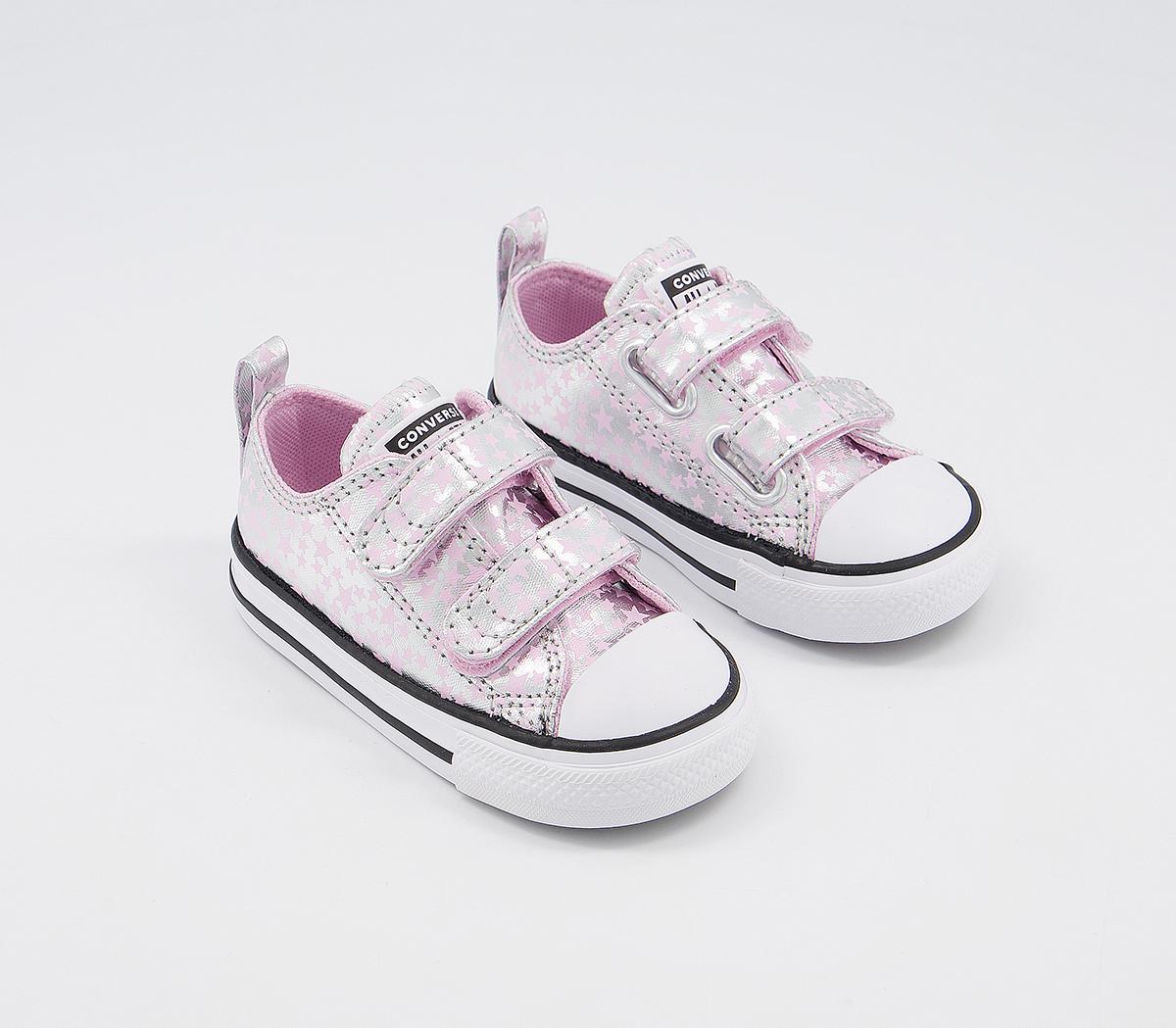 Converse All Star 2vlace Trainers Converse All Star 2vlace Trainers Metallic Pink Star