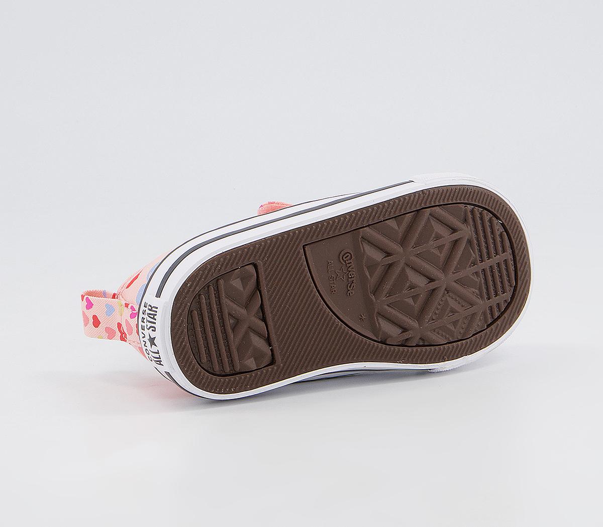 Converse All Star 2vlace Trainers Converse All Star 2vlace Trainers Storm Pink Natural Ivory White Hearts