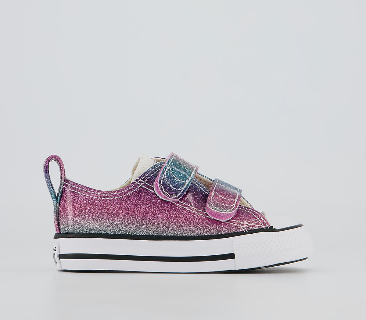 ConverseAll Star 2vlace TrainersPink Purple Teal Glitter