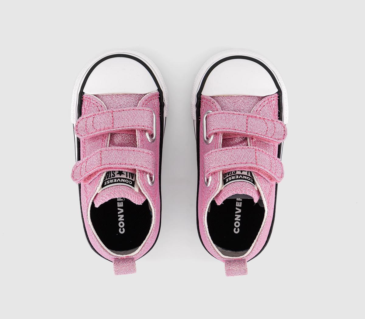 Converse All Star 2vlace Infant Trainers Pink Black White - Unisex