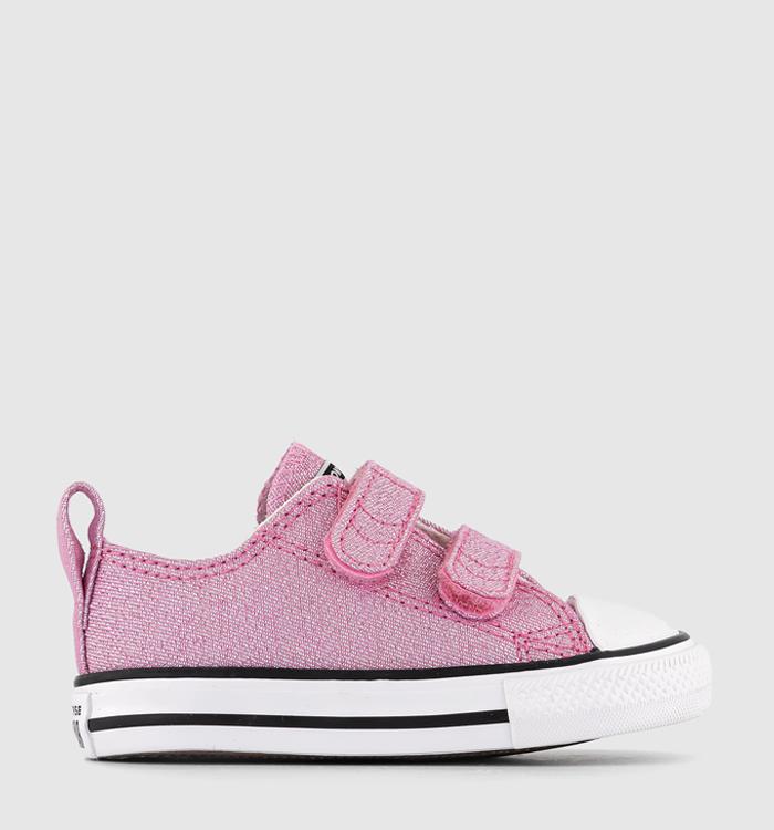 Converse All Star 2vlace Infant Trainers Pink Black White