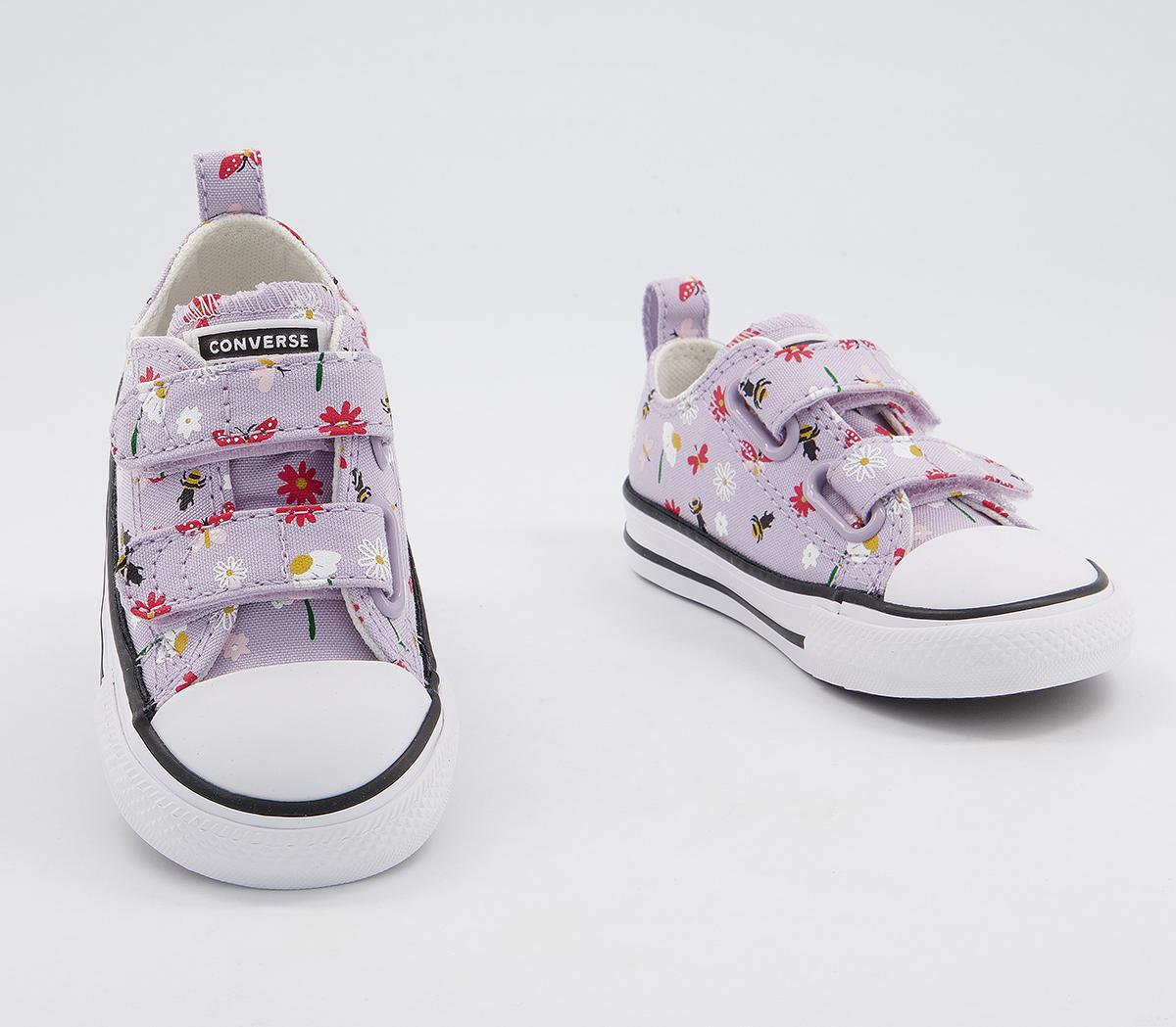 Converse All Star 2vlace Trainers Converse All Star 2vlace Trainers Infinite Lilac White Black Nature Bug
