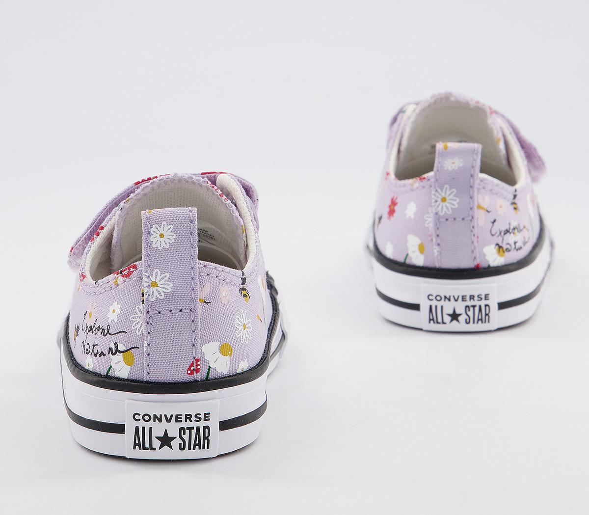 Converse All Star 2vlace Trainers Converse All Star 2vlace Trainers Infinite Lilac White Black Nature Bug