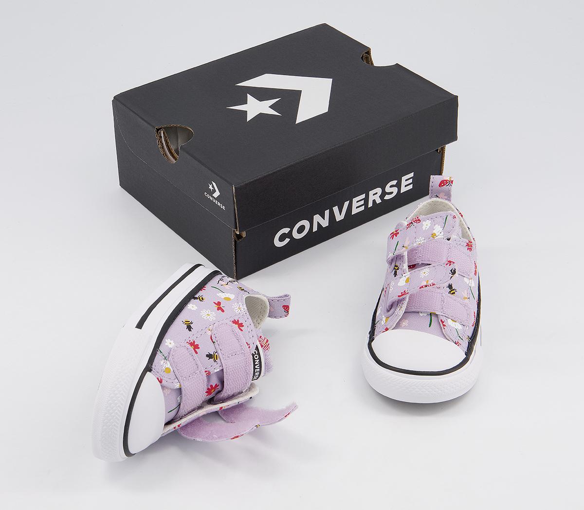 Converse All Star 2vlace Trainers Converse All Star 2vlace Trainers Infinite Lilac White Black Nature Bug