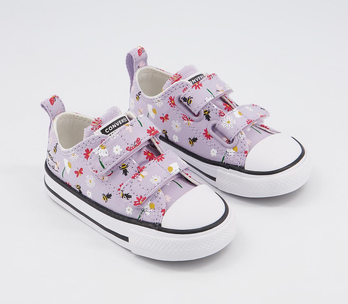 Converse All Star 2vlace Trainers Converse All Star 2vlace Trainers Infinite Lilac White Black Nature Bug