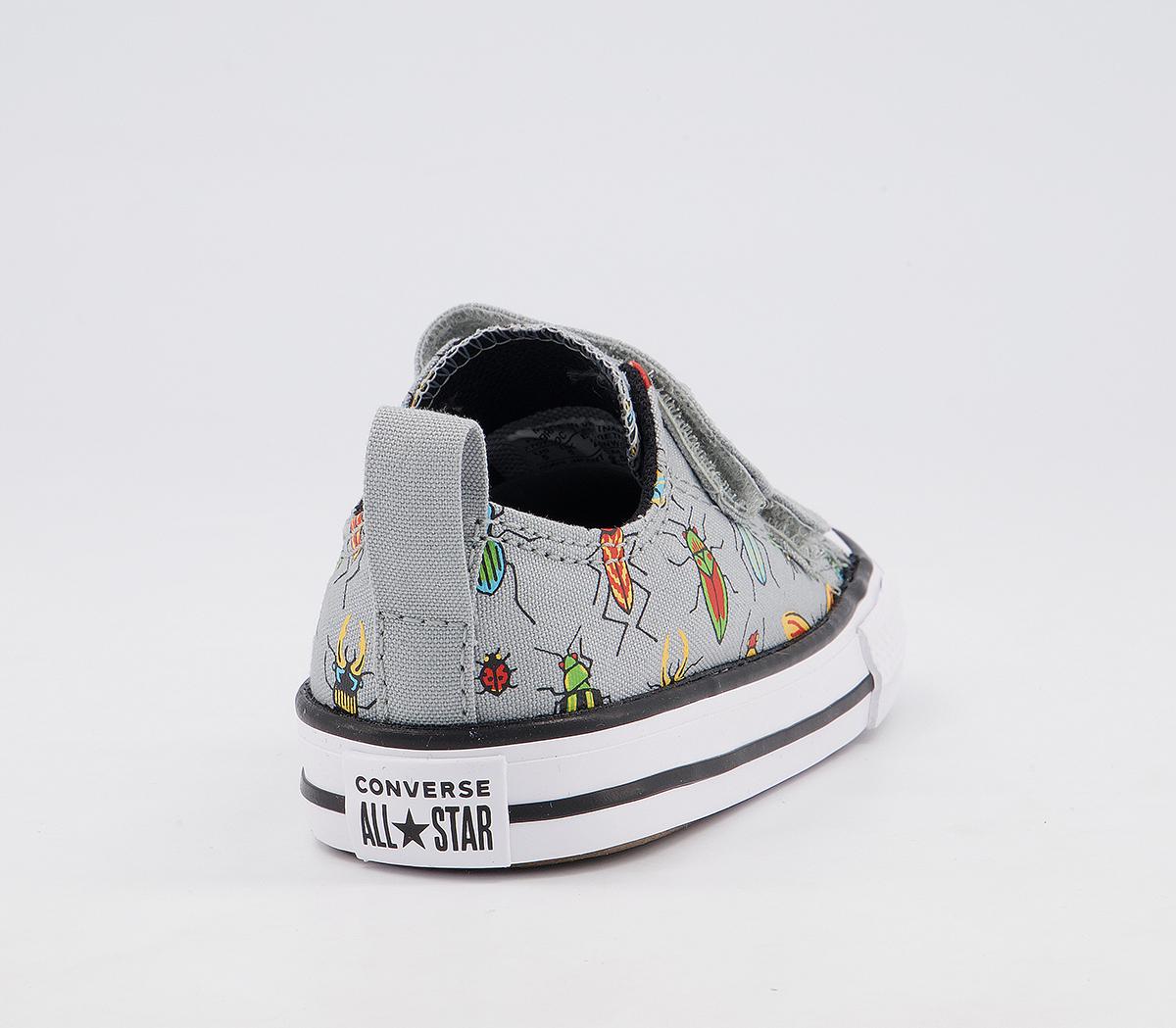 Converse All Star 2vlace Trainers Converse All Star 2vlace Trainers Ash Stone Black Bright Poppy Bug