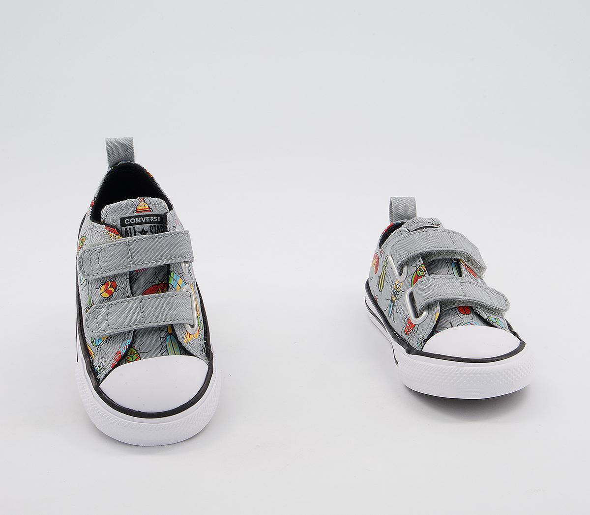 Converse All Star 2vlace Trainers Converse All Star 2vlace Trainers Ash Stone Black Bright Poppy Bug