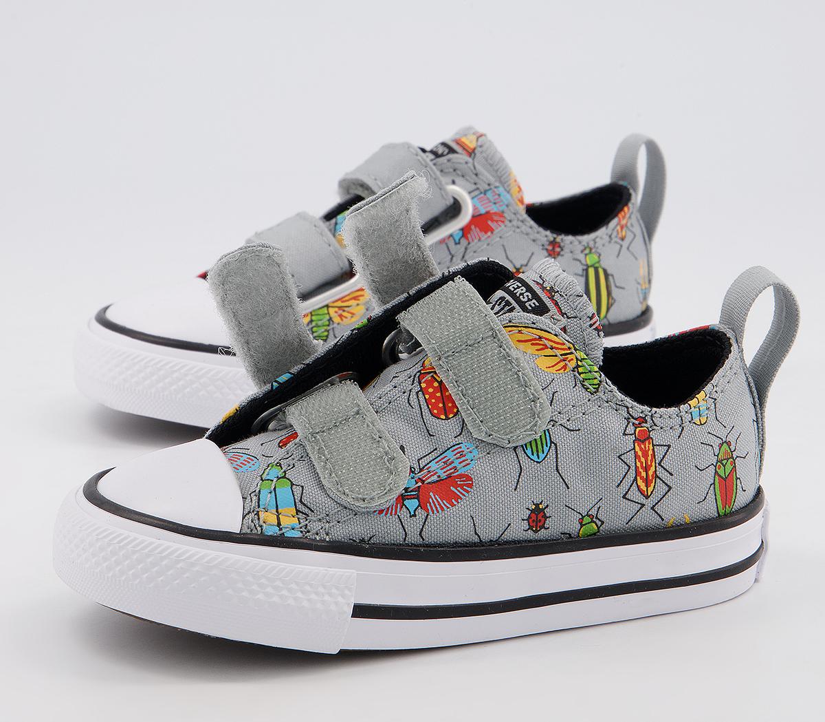 Converse All Star 2vlace Trainers Converse All Star 2vlace Trainers Ash Stone Black Bright Poppy Bug