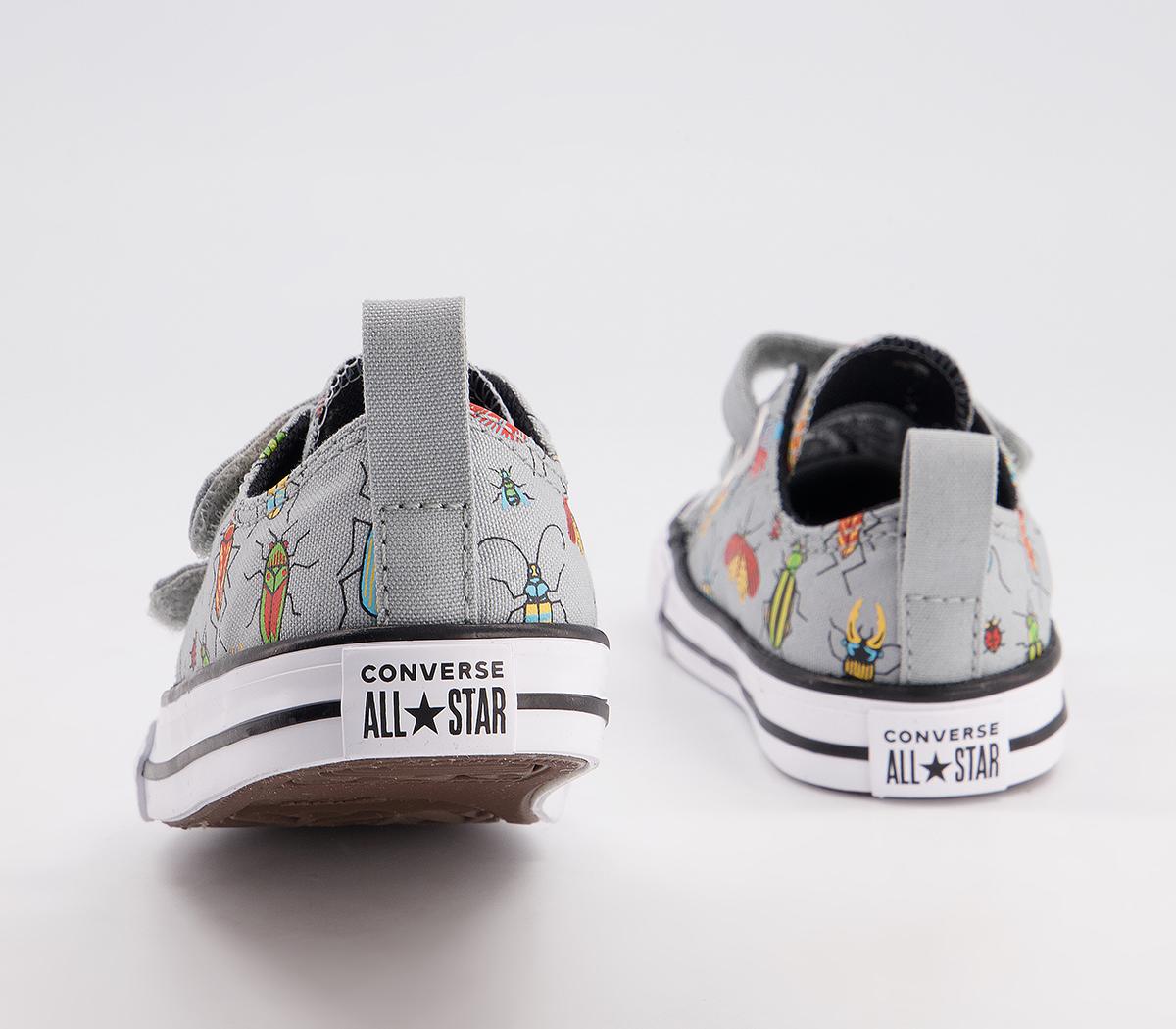 Converse All Star 2vlace Trainers Converse All Star 2vlace Trainers Ash Stone Black Bright Poppy Bug
