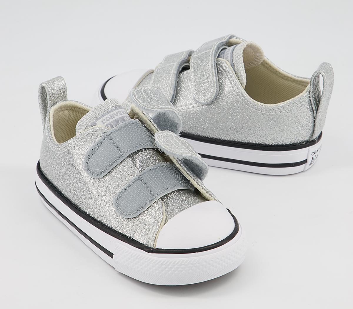 Converse All Star 2vlace Trainers Converse All Star 2vlace Trainers Silver Glitter