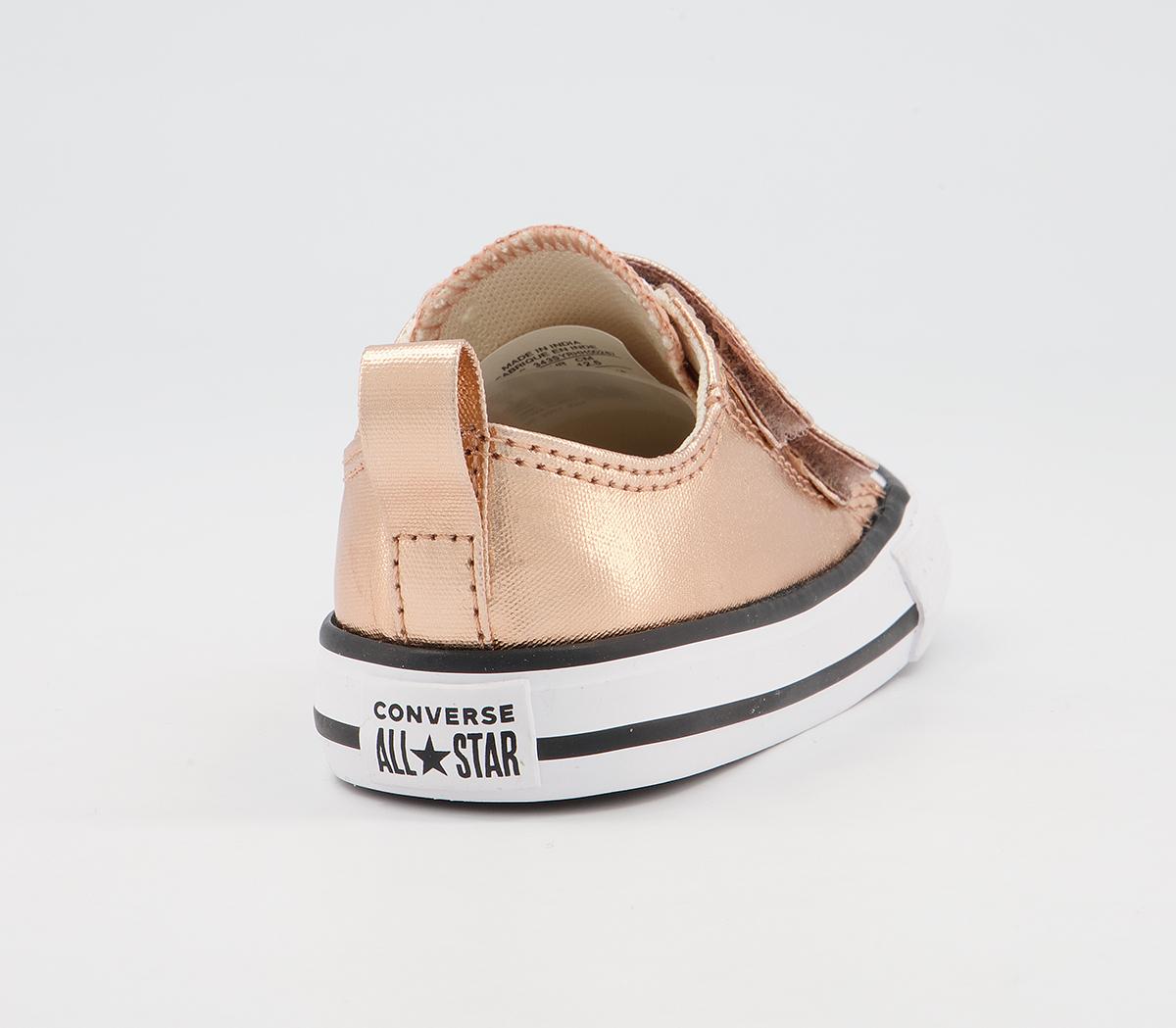Converse All Star 2vlace Trainers Converse All Star 2vlace Trainers Blush Gold White Black Metallic