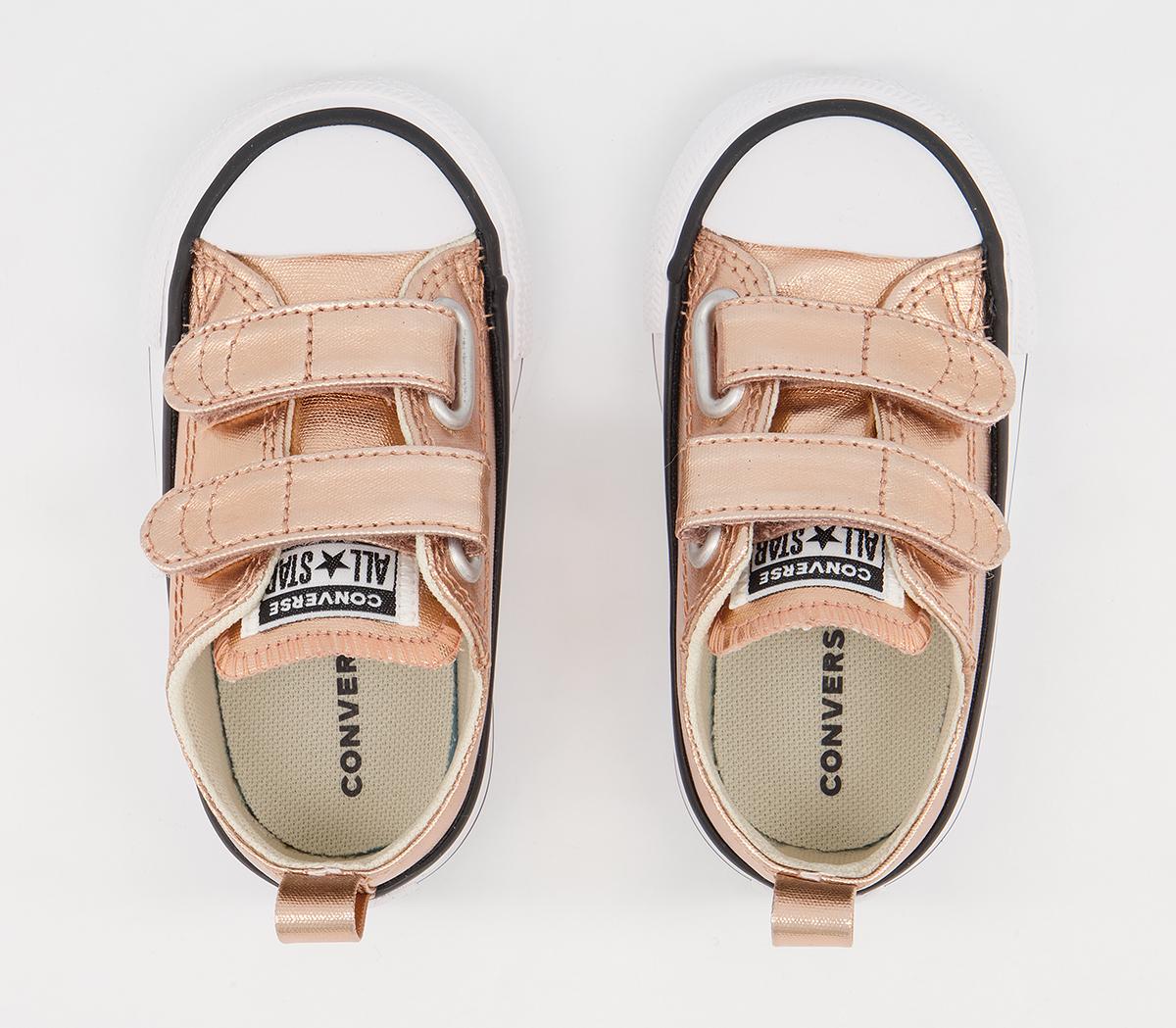 Converse All Star 2vlace Trainers Converse All Star 2vlace Trainers Blush Gold White Black Metallic