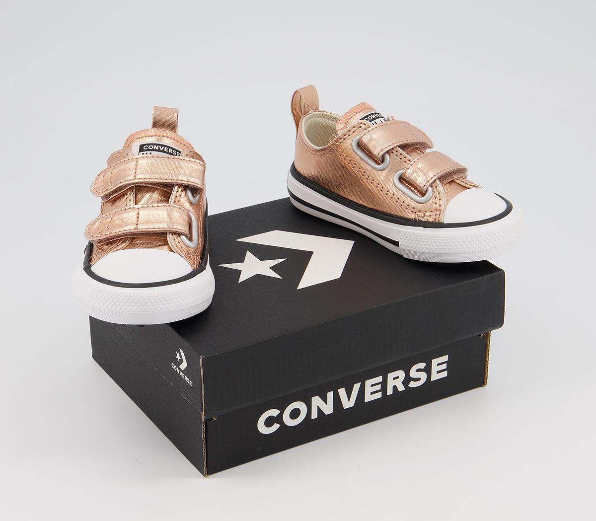 Converse All Star 2vlace Trainers Converse All Star 2vlace Trainers Blush Gold White Black Metallic