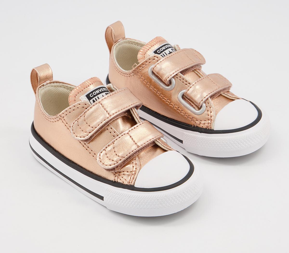 Converse All Star 2vlace Trainers Converse All Star 2vlace Trainers Blush Gold White Black Metallic