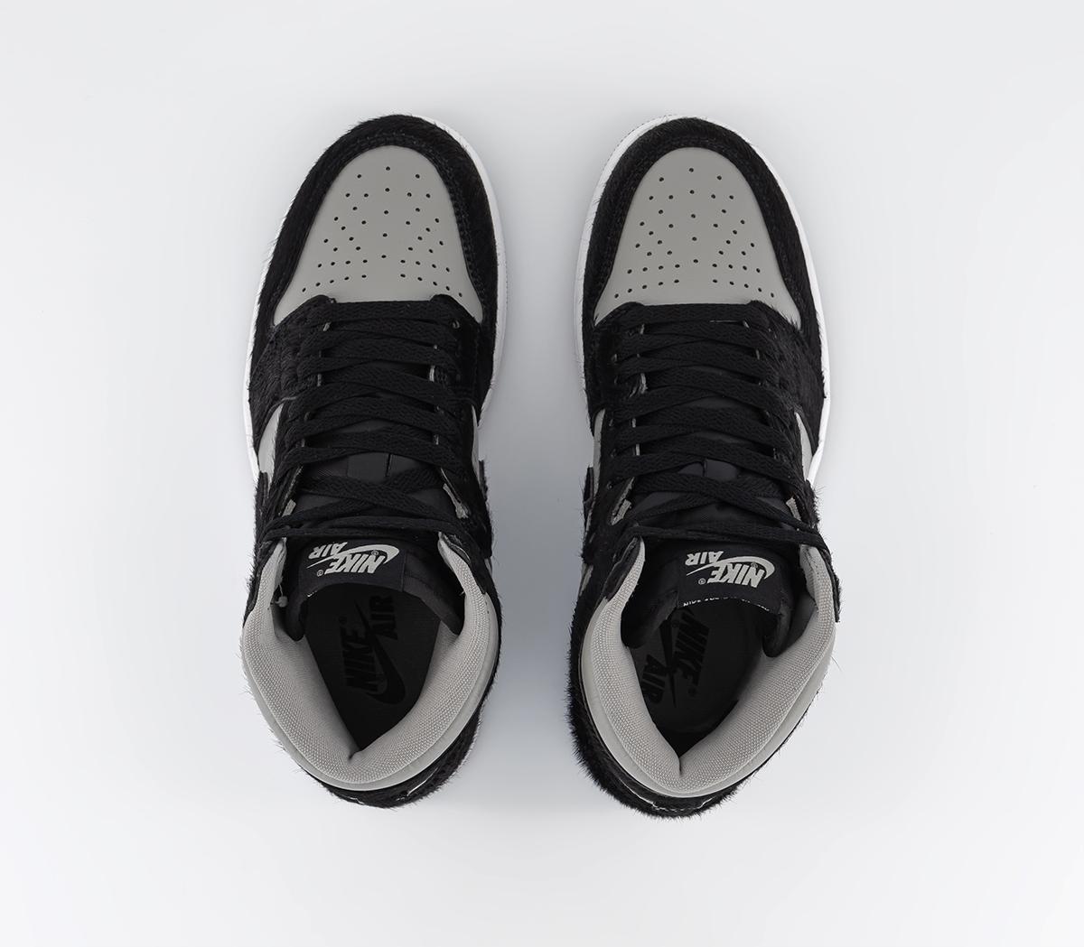 Jordan Air Jordan 1 Retro Hi Trainers Medium Grey Black White - Women's ...