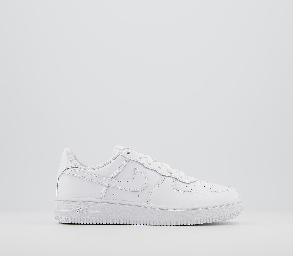 white & black air force 1 trainers youth