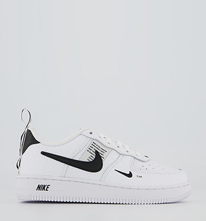 Nike Air Force 1 Ps Trainers White White Black Tour Yellow