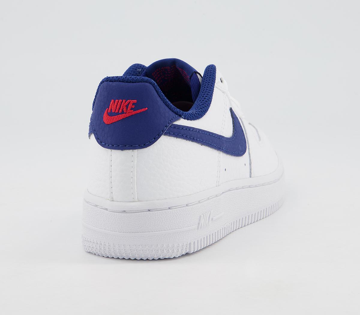 NikeAir Force 1 Ps TrainersWhite Deep Royal Blue University Red